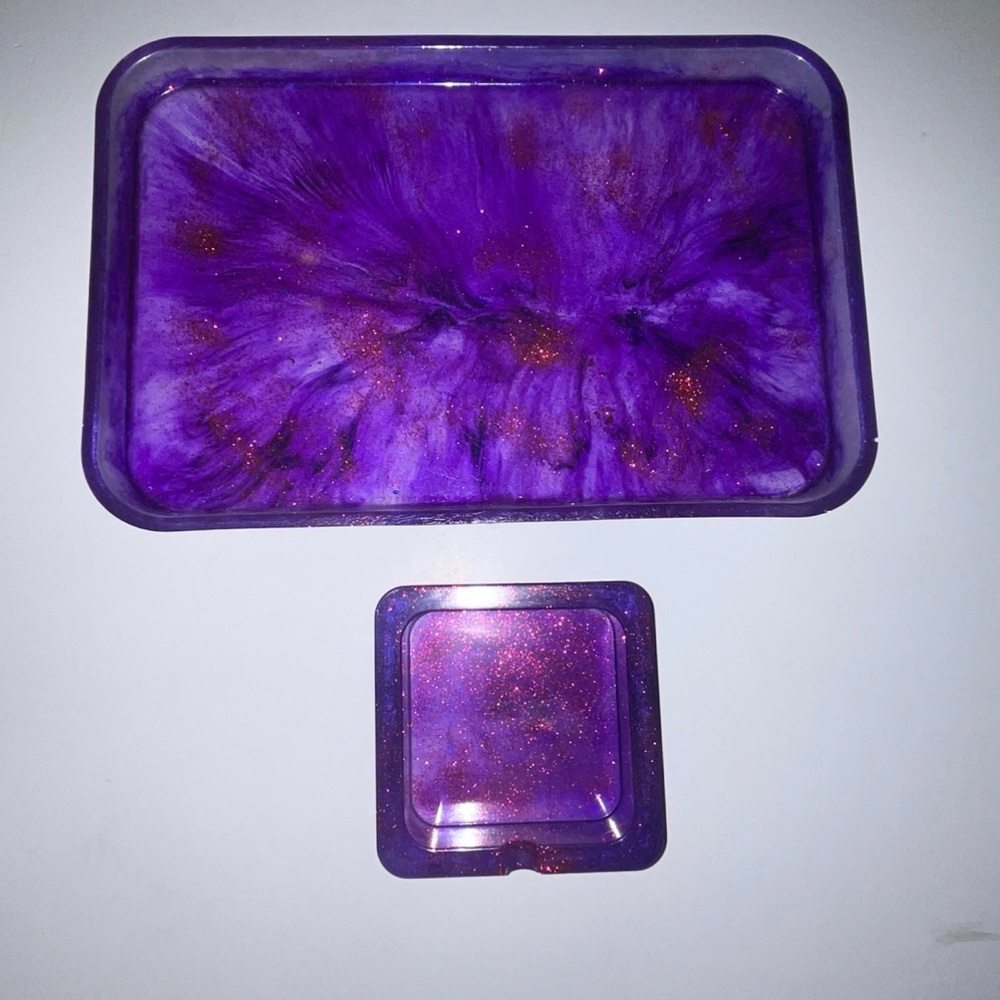 Resin Rolling tray with ashtray